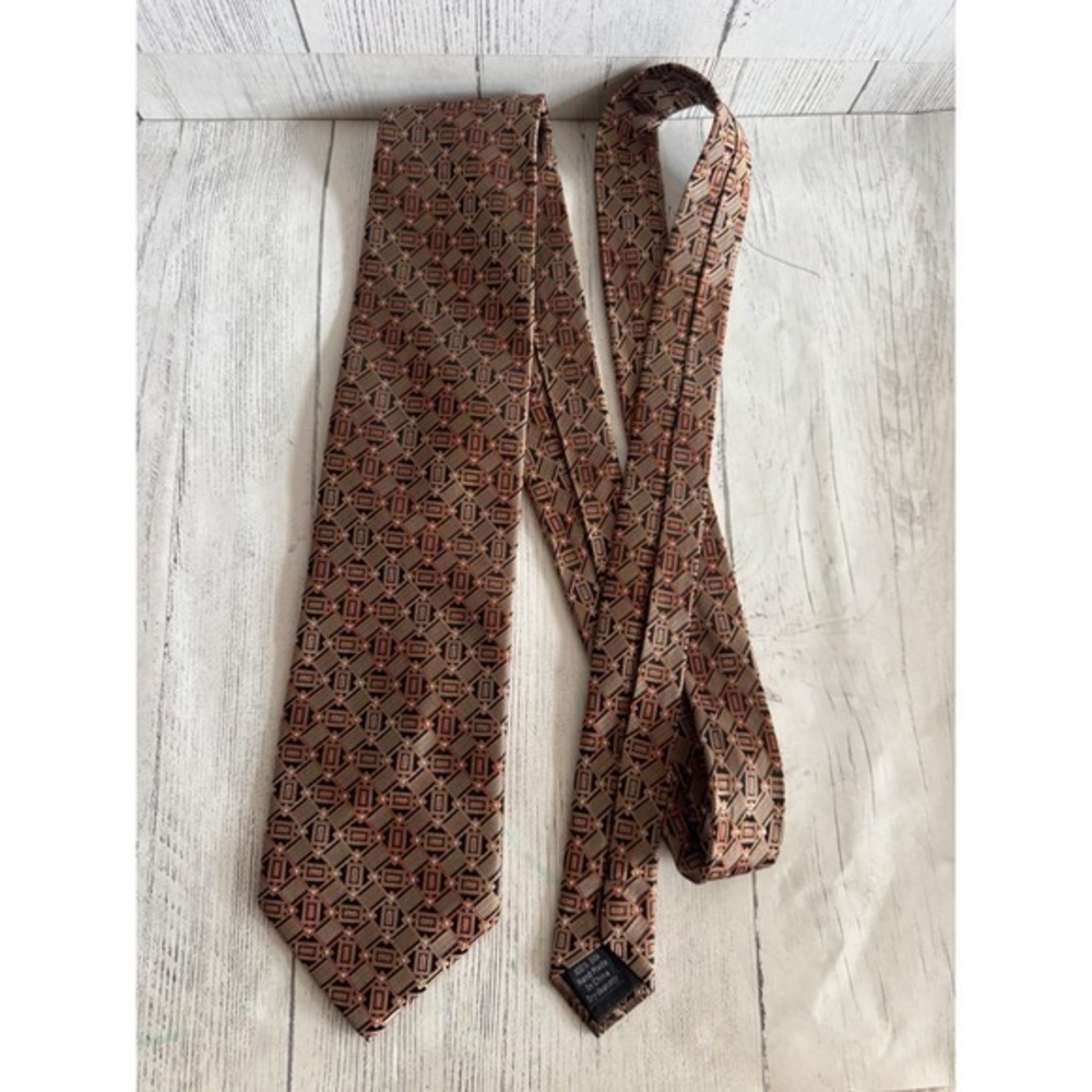 Platinum Designs Geometric Pattern Silk Men's Necktie